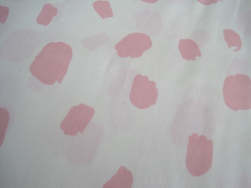 Vintage Fabric White with Pink Spots 5 Yards