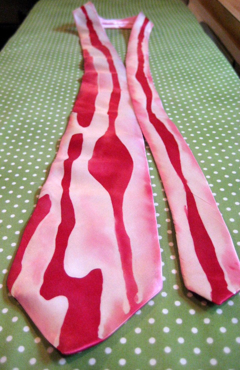 bacon tie - hand painted silk necktie