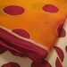 silk scarf with hand painted polka dots