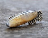 coral reef cocktail ring - sterling silver and mexican lace agate