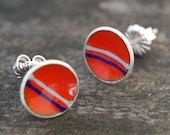 stripes enameled mini post earrings