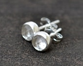 sterling silver and quartz stud earrings