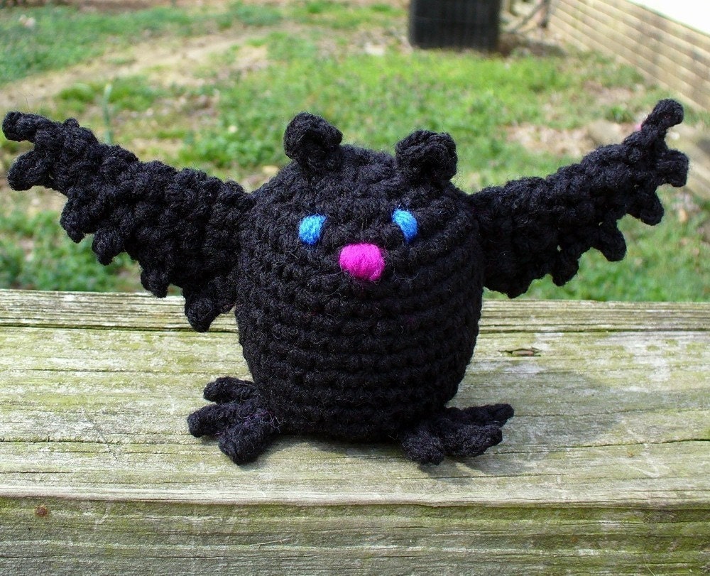 Melvin Battski - Black Crochet Amigurumi Bat