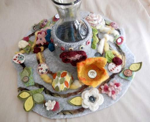 Flower vase skirt - wool felt