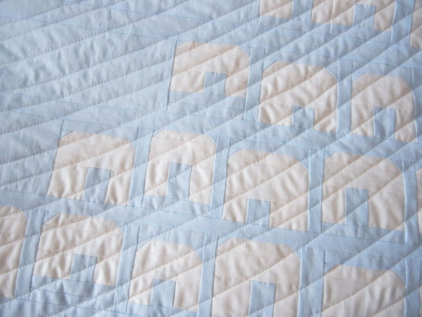 Quilt - White Houses - 42 x 61 -