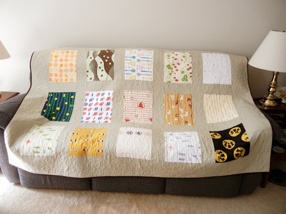 Quilt - Japanese Tenugui - 62 x 82 -