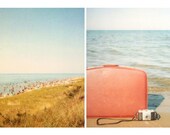 Polaroid Photograph - Beach Photography - Ocean - Lake - Water - Michigan - Travel - Polaroid Diptych- Lost and Found- Alicia Bock