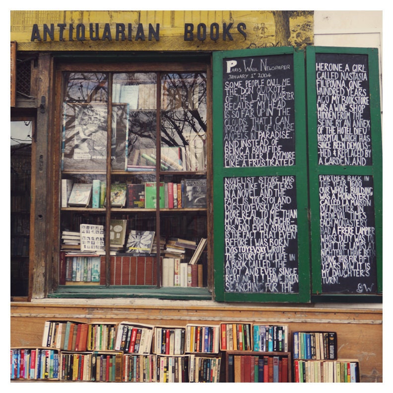 Paris Photograph- Paris Bookstore - French Photography - Paris- Books - Shakespeare in Paris - Signed Fine Art Photograph