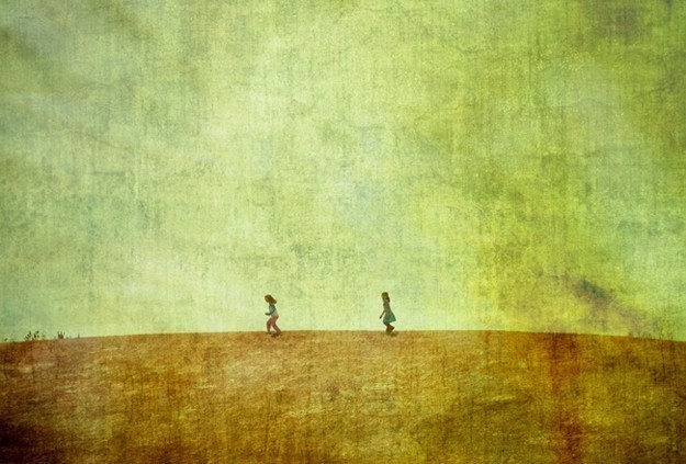 Childrens Photograph - Nature Photograph - Michigan - Kids - The Hill- Original Signed Fine Art Photograph