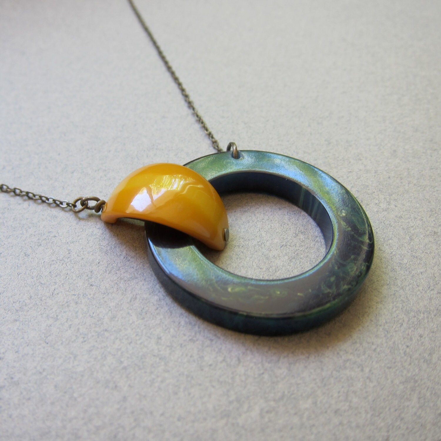 Compass, Vintage Bakelite Necklace