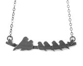 Bird Family Necklace w/ 4 babies