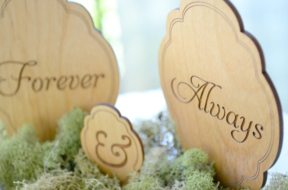 MRS. & MRS.  Wooden Keepsake Cake Topper
