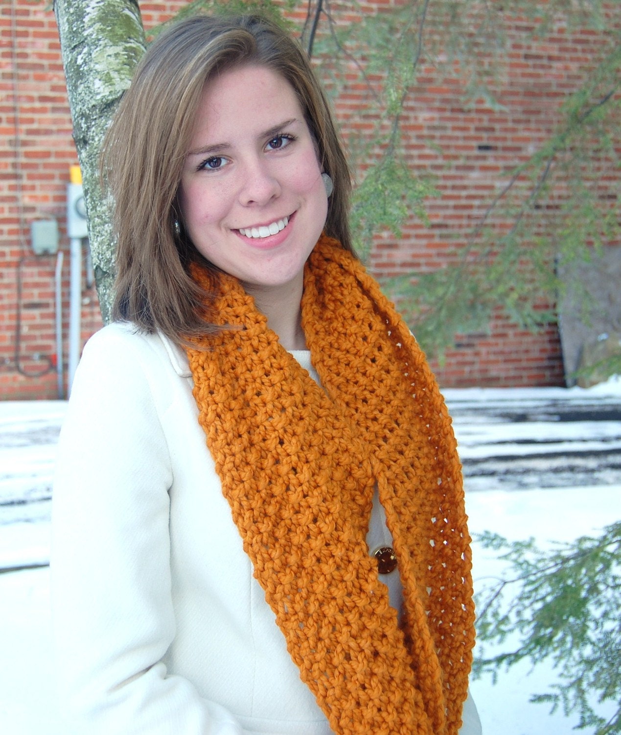 Chunky Winter Scarf - Mustard Yellow