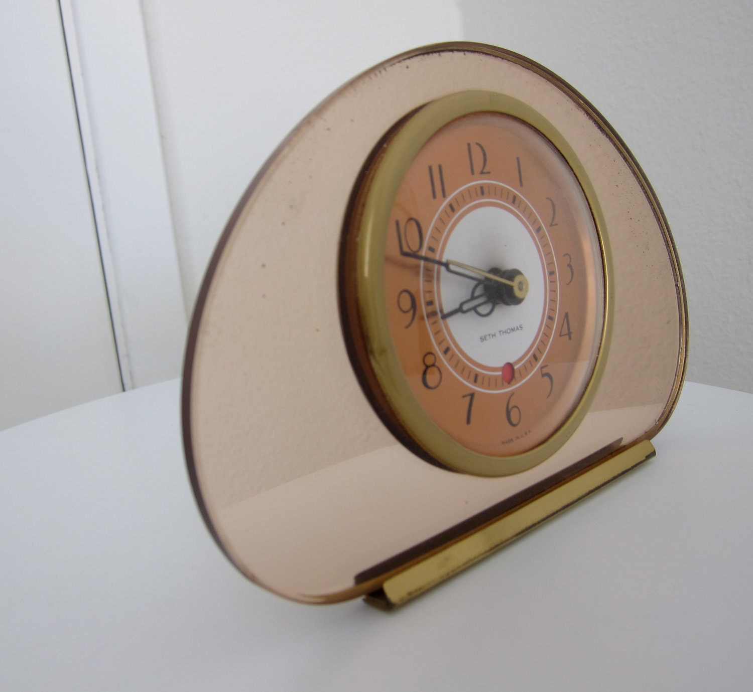30s Seth Thomas Deco Clock Sequin Mirror Model Electric