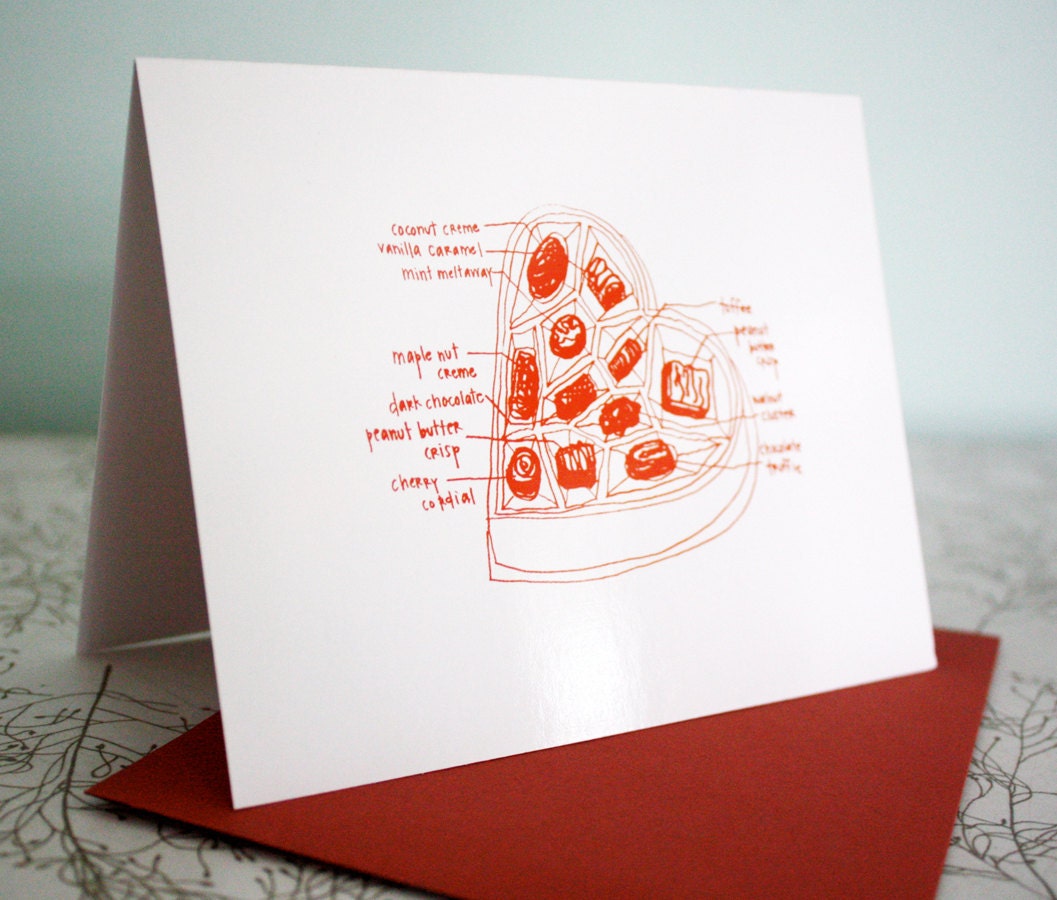Sweet Heart Chocolates Valentine note card