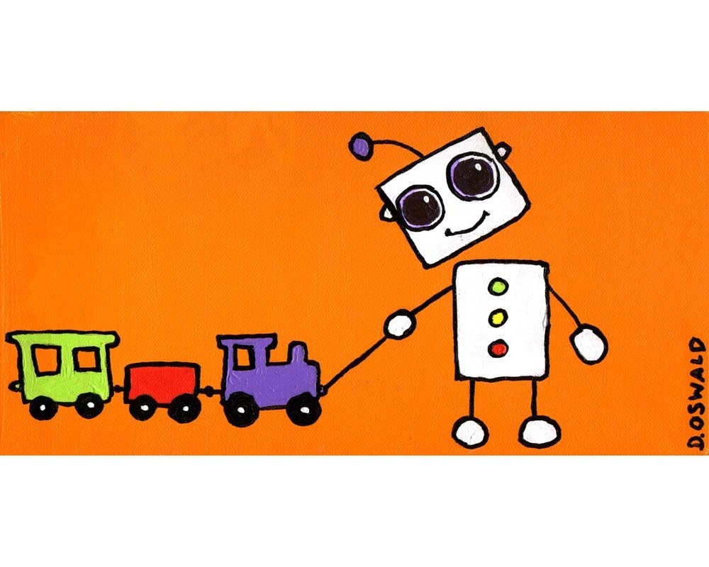Robot with Train Painting