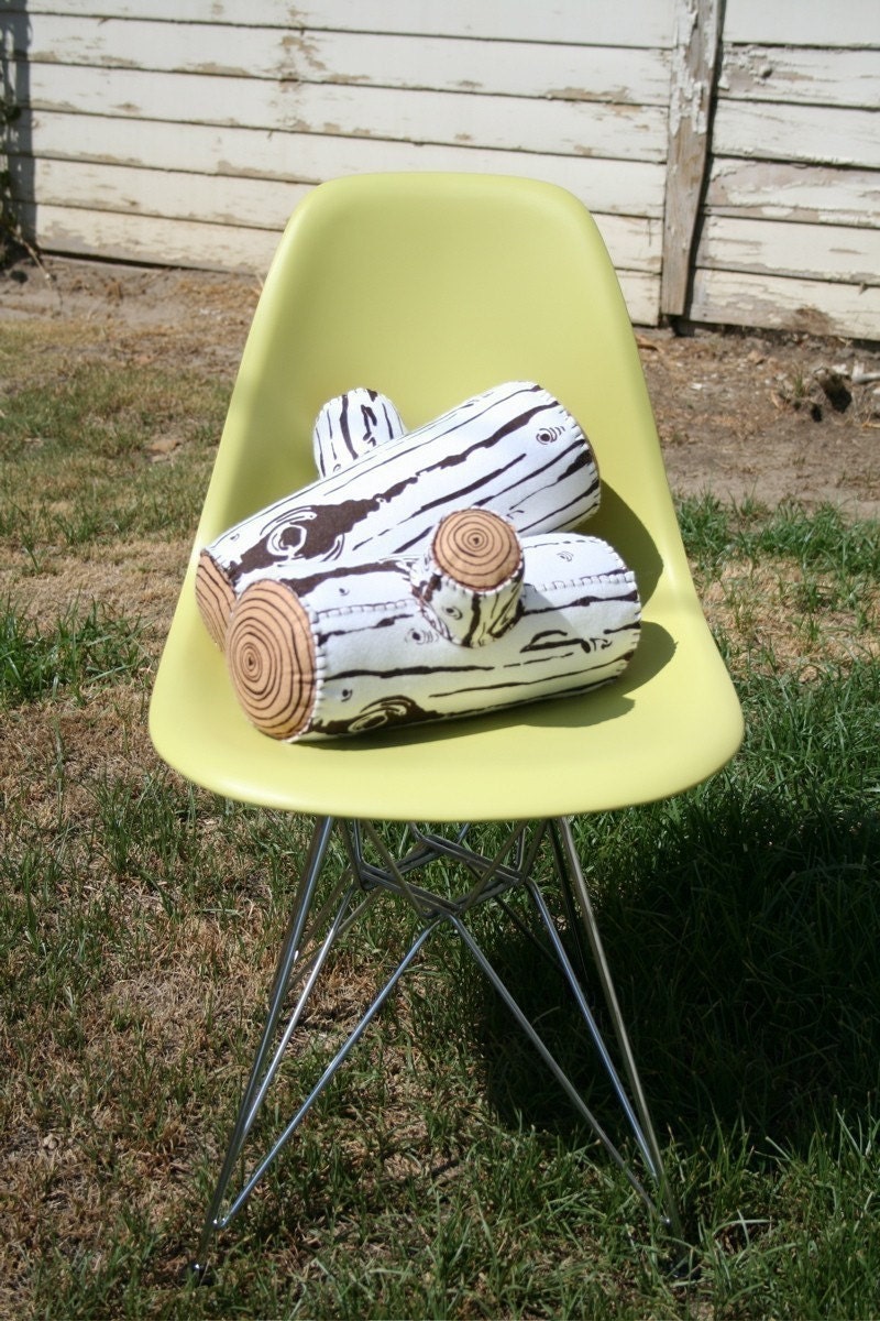 Birch Screen Printed Wool Log Pillow