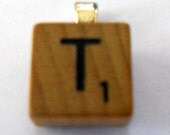 Mini Travel Scrabble Tile Pendant "T"