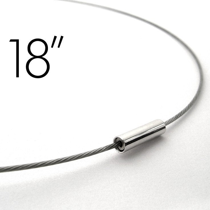 Necklace UPGRADE 18inch Steel Cable Necklace by OrangePeelEnamel