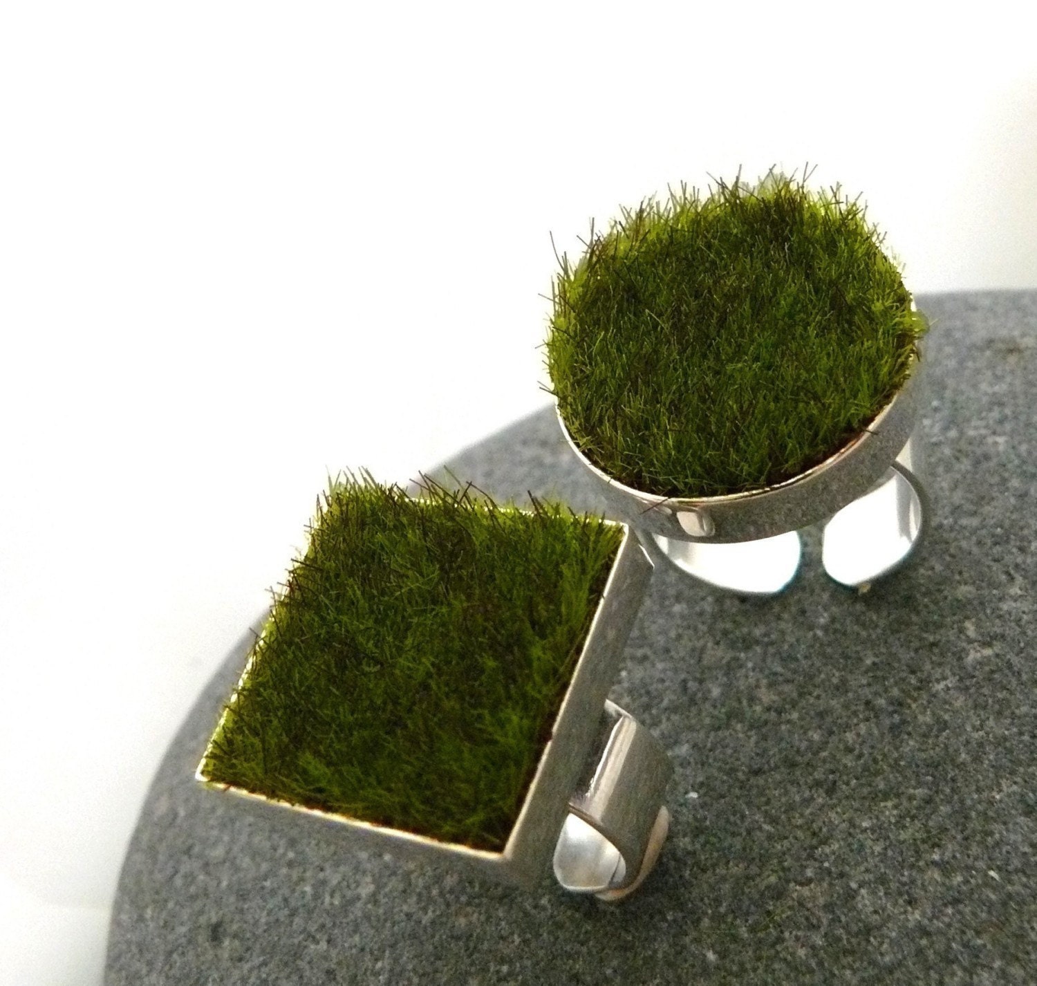 RESERVED Gather, Square Moss Ring