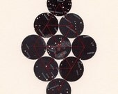 Abstract Star Map Collage Embroidery Dots Geometry Diamond - Bound (Stars) 8 x 10 Archival Print by selflesh