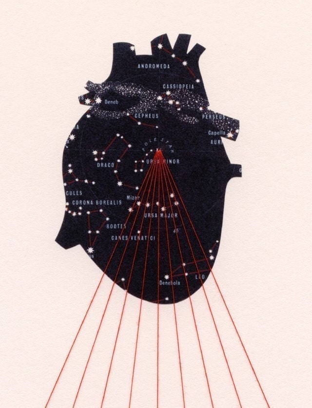 Embroidered Print 8 x 10 - Star Map
