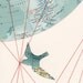 CUSTOM ORIGINAL Embroidered Map Collage Birds Travel Gift Geography 10 x 10 - Birds by selflesh