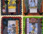 Card Set...Holiday  Greeting Cards...Beatles Tarot Greeting Cards... blank inside..iconic Beatles with colorful collage elements