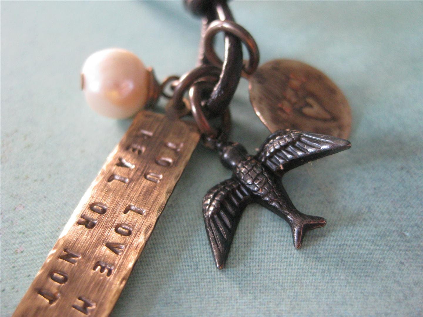 Real Or Not Real Hunger Games Inspired Hand Stamped Vintaj Brass And Leather Necklace