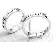 Sterling Silver Ring -- THICK BAND Posey Ring - Custom word ring inscribed with your message