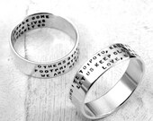 Three Line Posey Ring - personalized ring in sterling silver and custom made with your message - Tiny Text