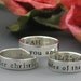 Custom made Posey Ring - WIDE band - sterling silver with your choice of fonts - put your message on the inside or outside