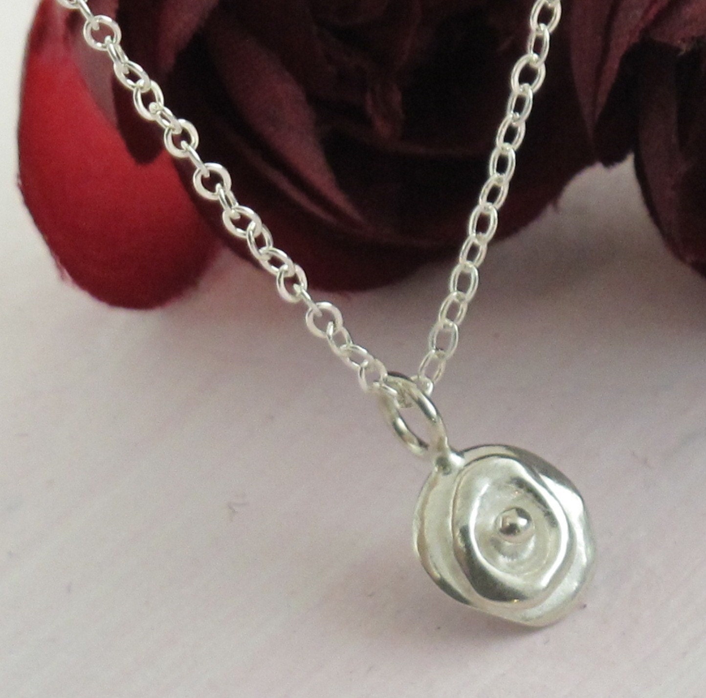 Petite Poppy Charm Necklace - in sterling silver by Kathryn Riechert