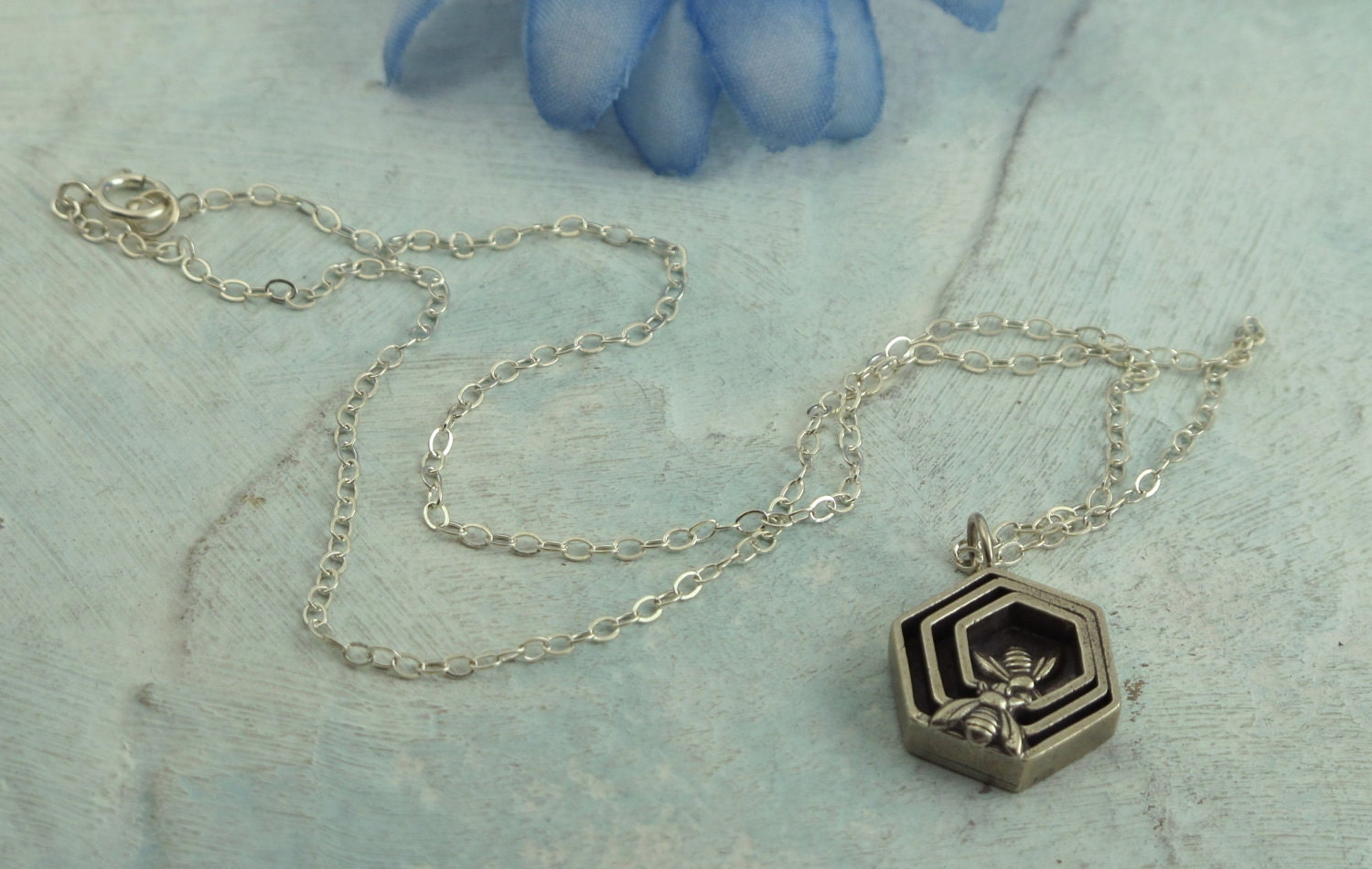 Honeycomb Necklace - in sterling silver by Kathryn Riechert