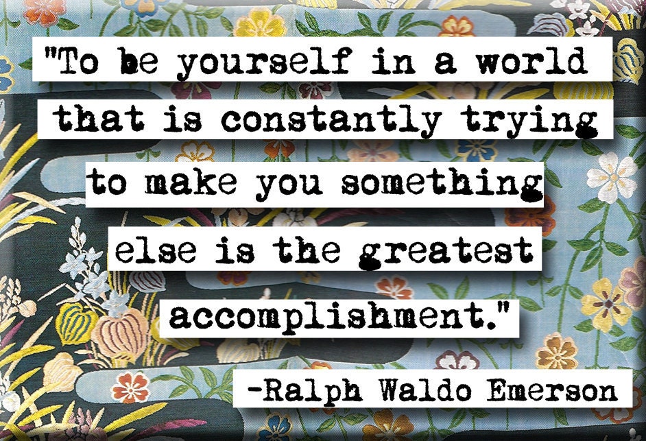 Emerson Be Yourself Quote Magnet and Pocket Mirror  (no.102)