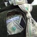 Diamonds on the Soles Of Her Shoes slippers in green corduroy and money print size US 9 to 9.5, UK 7.5, Euro 40