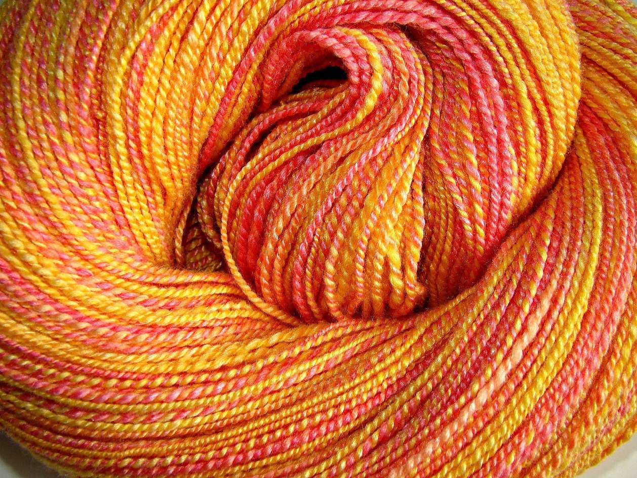 One Sunny Day... Handdyed/Handspun 60/40 Merino/Bamboo 480yds