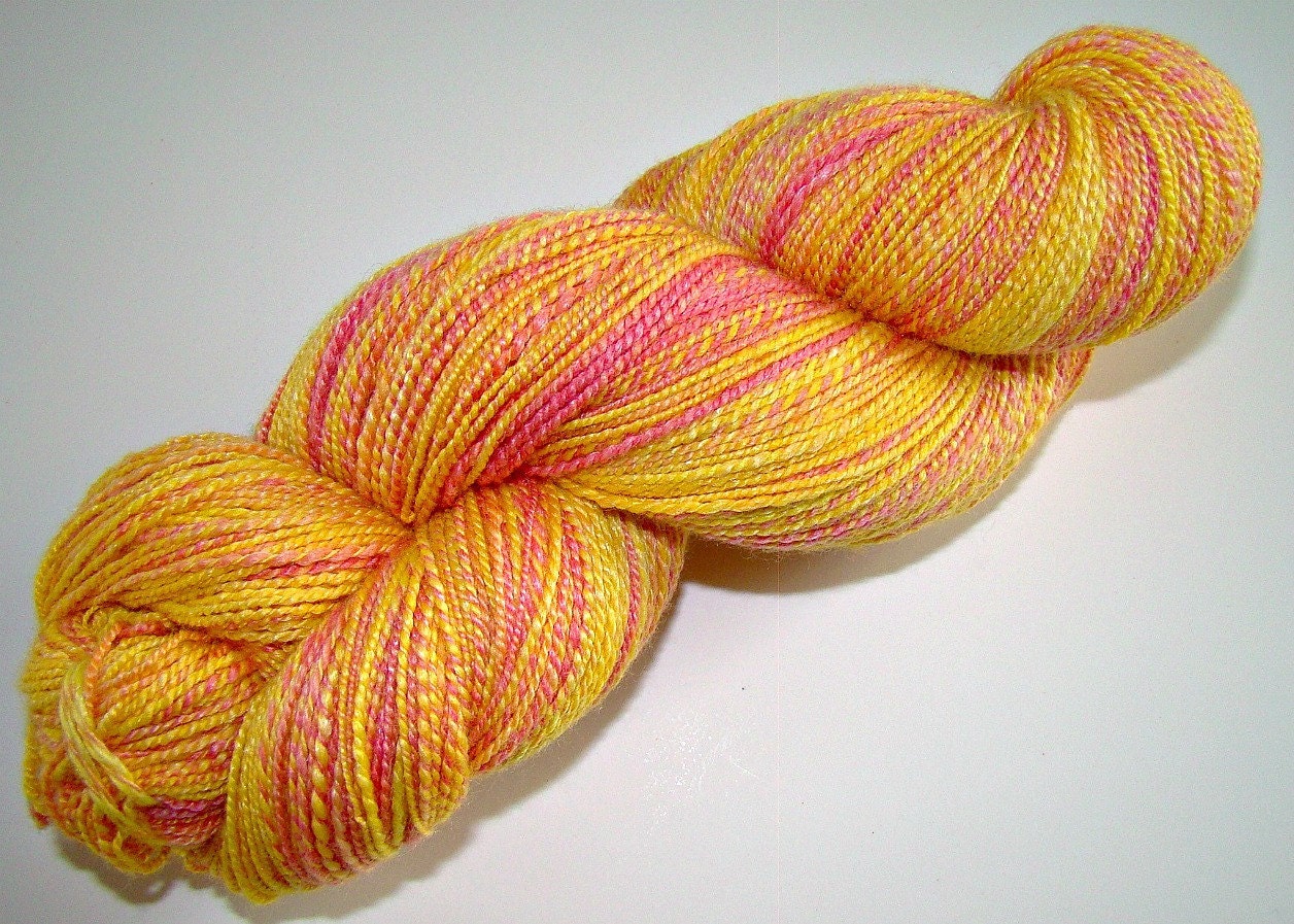 One Sunny Day... Handdyed/Handspun 60/40 Merino/Bamboo 480yds
