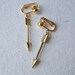 Arrow Clip On Earrings - brass arrows - gold plated clips - arrow earrings - Arrow Jewelry - Gift under 25