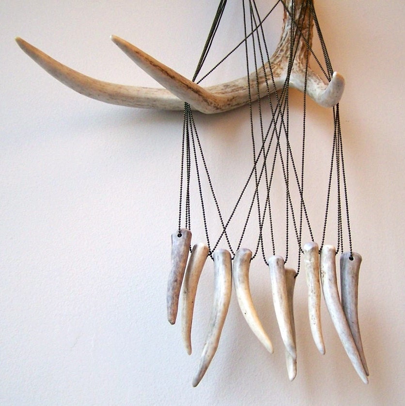 Antler Necklace, antler tip, ball chain, unisex fashion, nature-inspired jewelry, woodland fashion, hunter