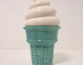 Ice Cream Cone Trinket Box Aqua Mint