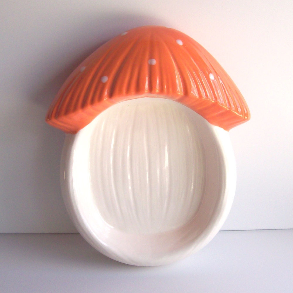 Forest Mushroom Soap Tray In Orange and White