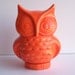 Ceramic Owl Bank Vintage Design Orange