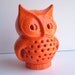 Ceramic Owl Lantern Vintage Design Orange