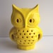 Ceramic Owl Lantern Vintage Design in Lemon