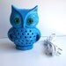 Ceramic Owl TV Lamp Vintage Design In Turquoise