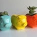 Ceramic 60s Mini Desk Pig Planter Vintage Design in Orange