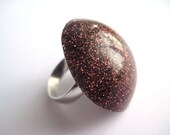 Glitter Pop Party Ring - Chocolate Brown