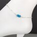 Aqua Blue Silver Anklet Sterling Silver Chain Ankle Bracelet Affordable Delicate Anklet Beachwear