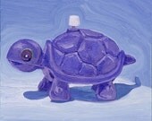 TORTY painting - original oil painting of toy turtle still life